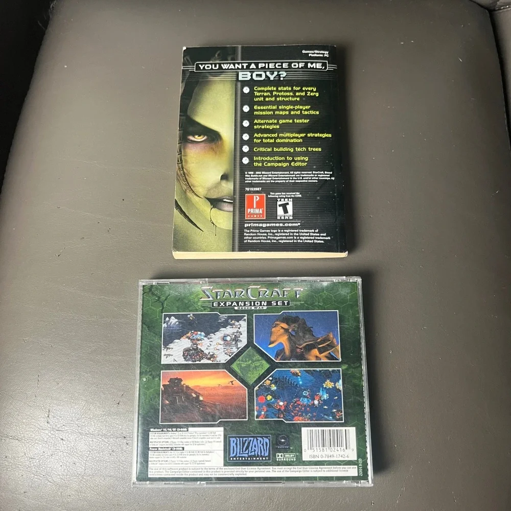 StarCraft‎ Brood War Expansion Set PC Game + Prima Strategy Guide Blizzard 90's